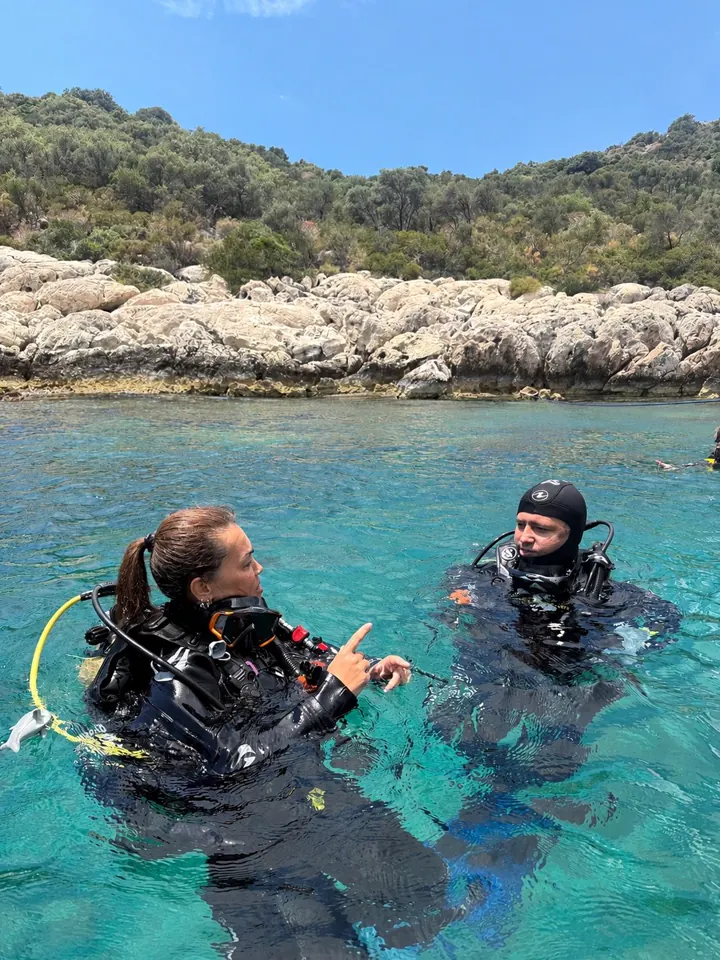 In-water training session with Deniz Akçalı in Kaş